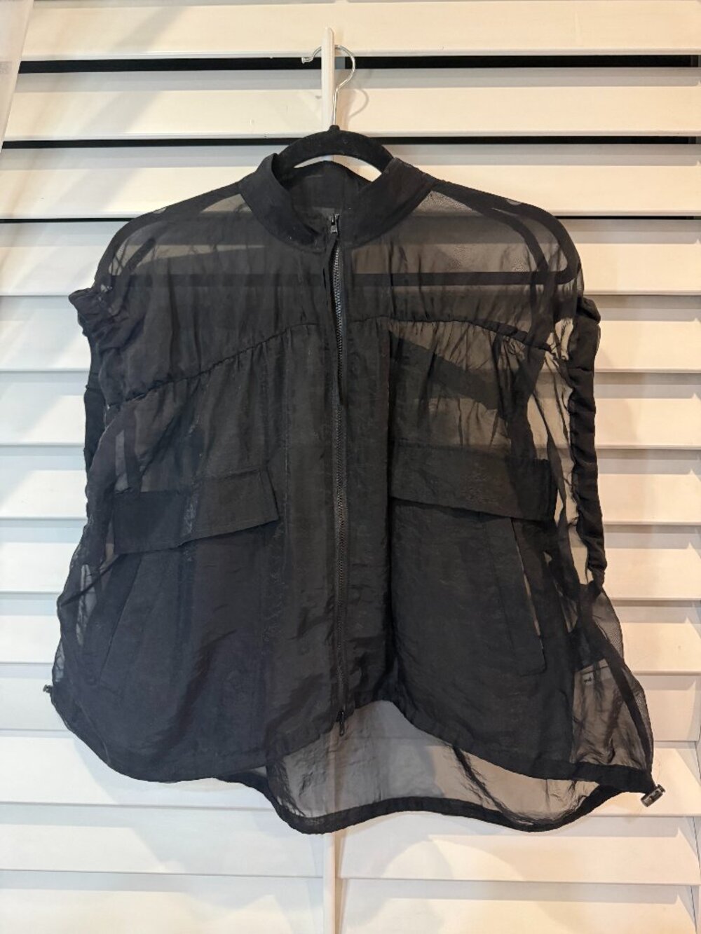Niko and... Black Sheer Mesh Oversized Utility Jacket Size L